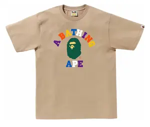 A Bathing Ape BAPE Colors College Tee (SS24) Beige Size Small Mens