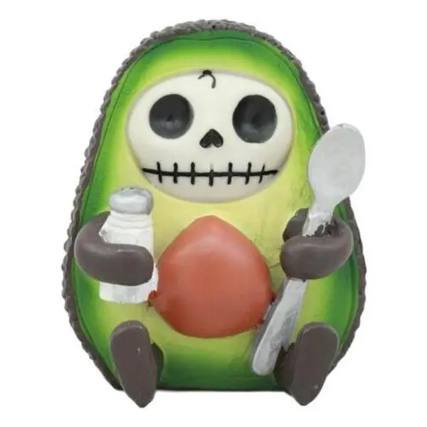 Ebros Gift Exclusive Hand-Painted Resin Gourmet Furrybones Hass Avocado Small Skeleton Figurine, Home Decor Statue, Ideal Gift for Home Supplies Enthusiasts