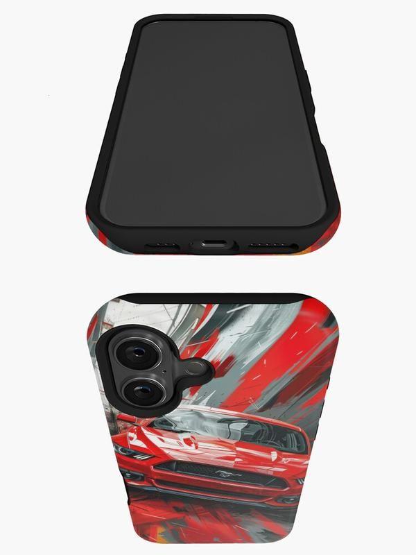 Ford Mustang GT Illustration iPhone Case, iPhone 17 16 15 14 13 12 11 X 8 7  Pro Max/Pro/Mini, SAMSUNG GALAXY 21 S22 S23 S24 25 ULTRA PLUS  Shockproof Anti-Drop Protective Cases