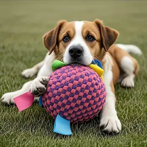 Dog Training Soft Ball Cloth Toy, Bell Cat Dog Play Ball, Biteable Chewing Fetch Toy, Interactive Pet Plaything, Durable Chew