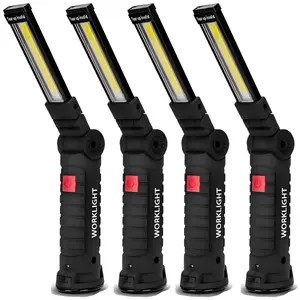 Rechargeable LED Work Light, Magnetic Base Flashlight Rechargeable with 5 Modes & 360° Rotation, Bright Grill Light for Outdoor BBQ, Garage, Camping, and Men’s Gifts