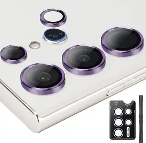 Camera Lens Protector for  Galaxy S24 Ultra, Individual Tempered Glass Lens Cover with Installation Tray Fit for  Galaxy S24 Ultra Violet