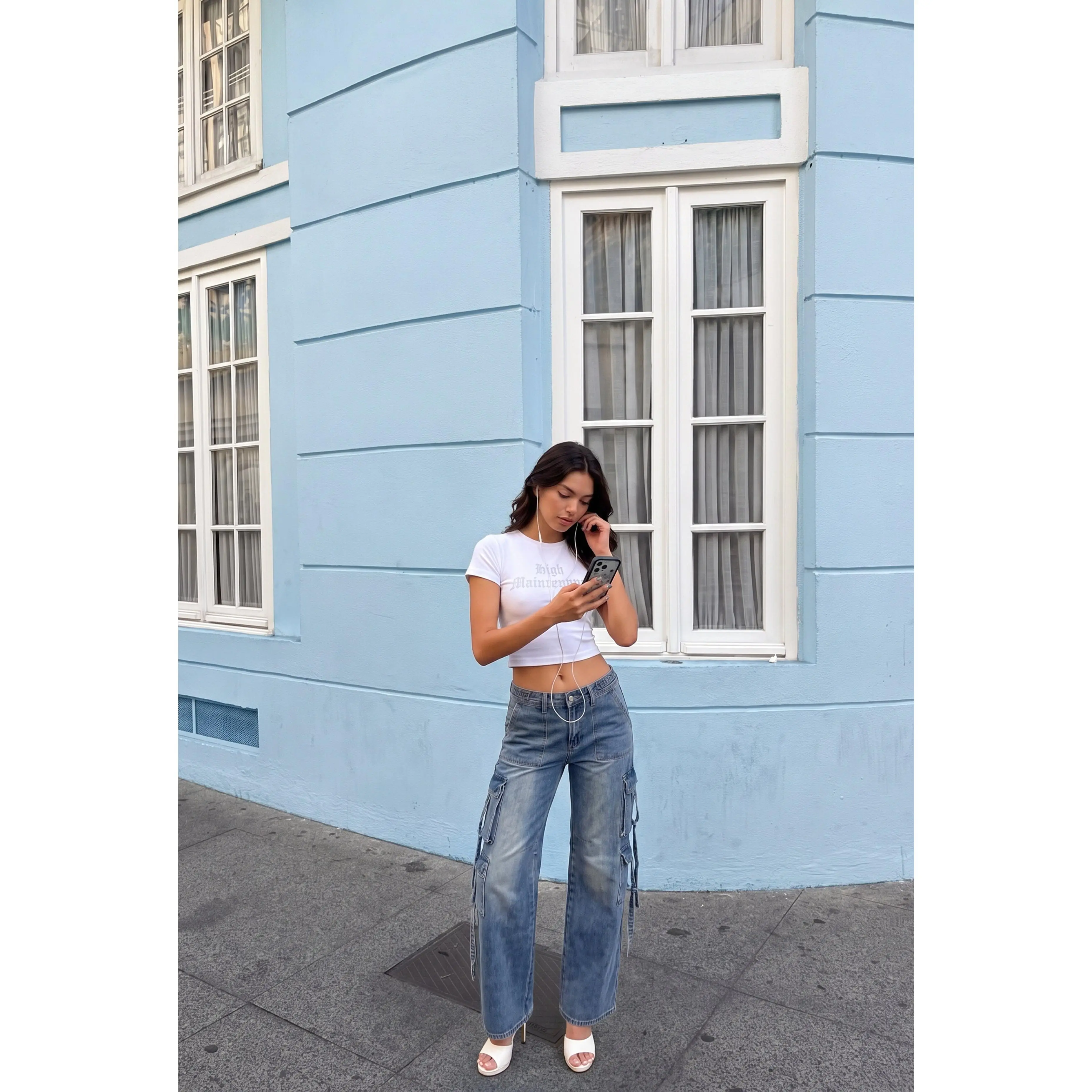 Elliot Acid Wash Cargo Jeans