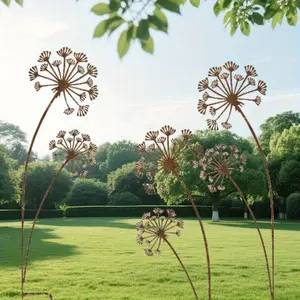 3 metal dandelion floor decorations, Garden accessories, designed for garden and lawn decoration, are ideal for outdoor homes, gardens, and farmhouses - perfect as family gifts, landscape decorations