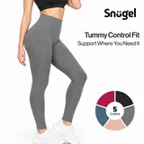 SNUGEL Ultrasculpt High Waisted Solid Color Yoga Pant | Tummy Control Leggings for Women With Pockets – Breathable, Non-See-Through Stretchy Soft Yoga Pants For Workout #tiktokmademebuyit #tiktokshopfinds