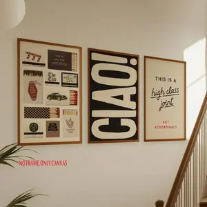 3-Piece Set, Fashionable Hi-Yo Matchbox Series Premium Collaborative Wall Art Printed Canvas Posters Ideal for Living Room and Bedroom Home Decor Frameless Canvas Prints, 2D Flat Art