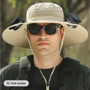 WestDeer Solar Fan Hat - Wide-brimmed Sun Protection with Adjustable Wind Speeds & UV Protection for Fishing & Camping - Rechargeable & Dual Charging Port - Summer Outdoor Gadget