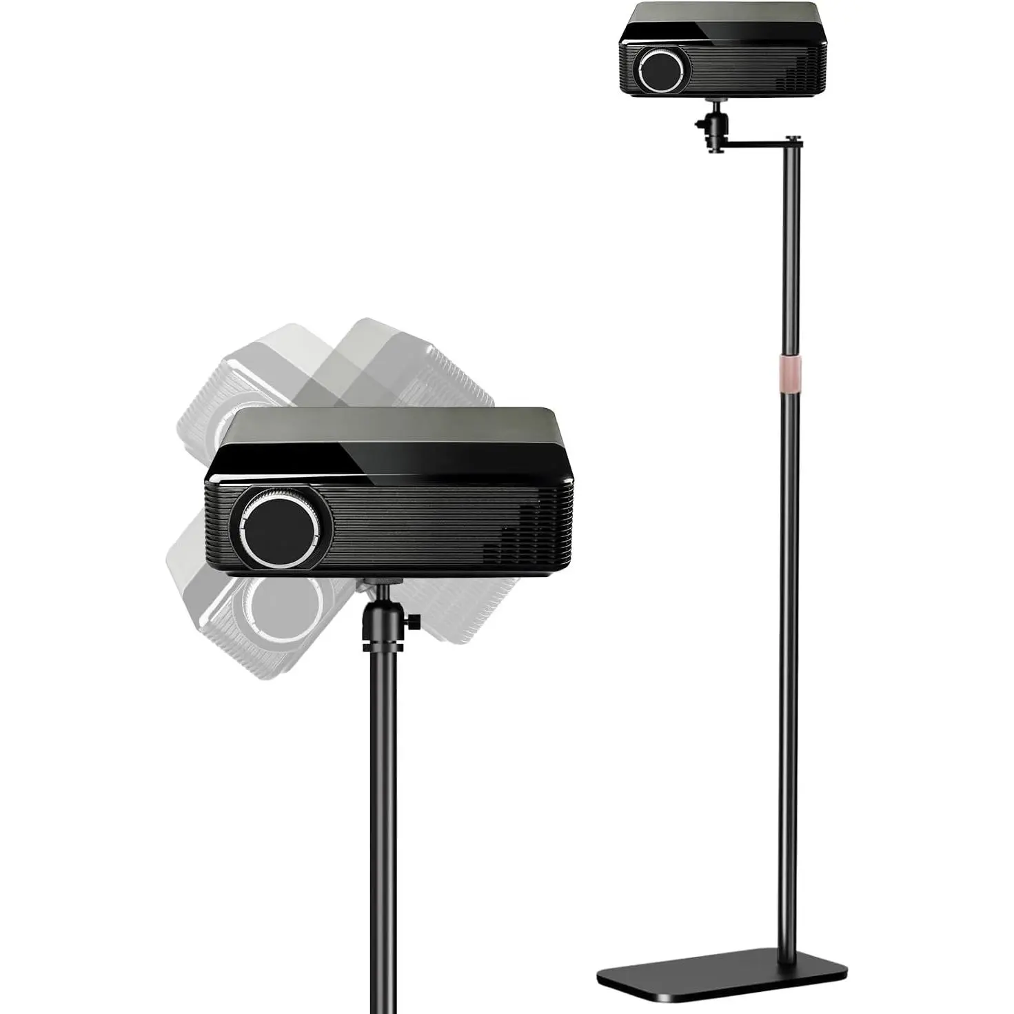 5 CORE Projector Stand Universal Height Adjustable 66 Inch & 360° Rotatable Mount with 1/4" Screw Support Projectors, Cameras, Webcams for Home, Office, and Outdoor Black