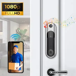 1080P Video Doorbell Camera Wireless,AI Human Detection,2-Way Audio,2.4G WiFi,Night Vision,Cloud Storage,Weatherproof,Indoor Outdoor Camera,Battery Powered,Surveillance Camera,Cameras for Home Security