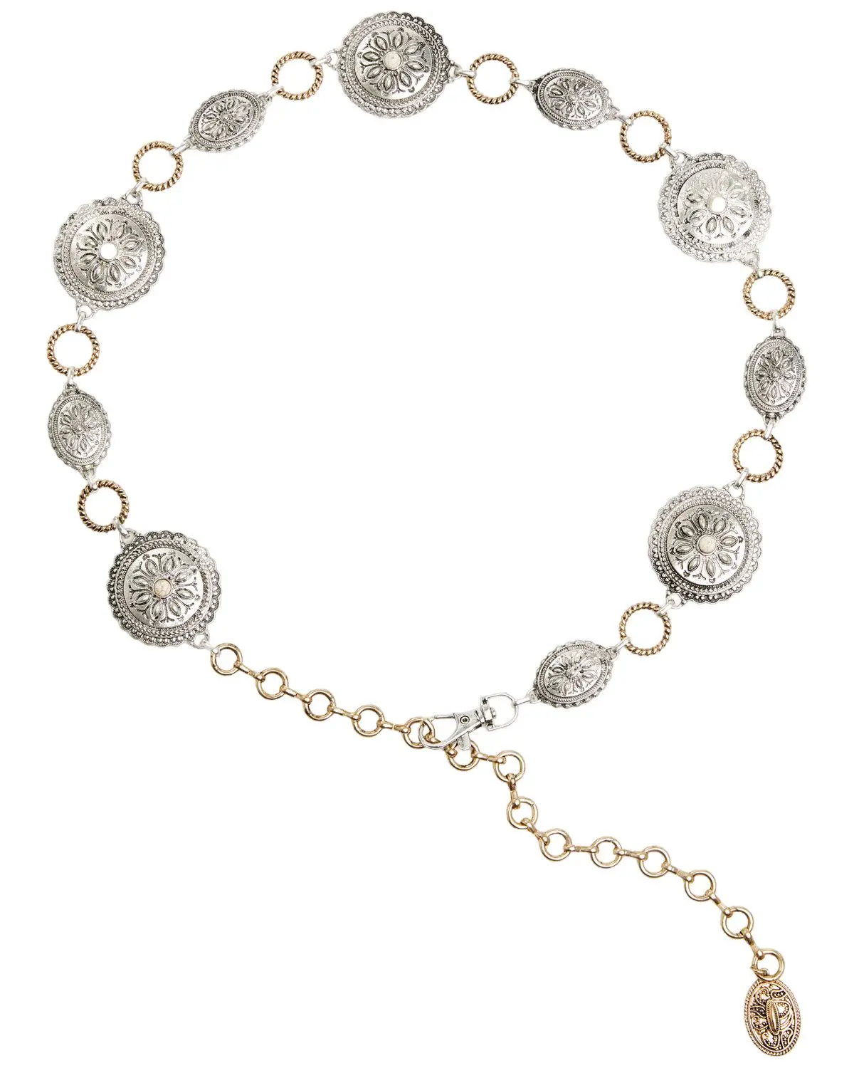 Shyanne Women's Women'S Two-Toned Concho Chain Belt - Aa741-Slvr