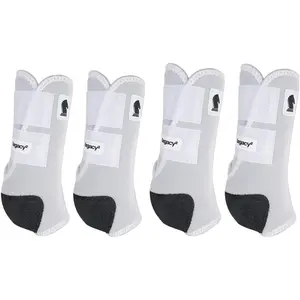 Classic Equine Legacy2 Horse Front and Hind Sports Boots 4-Pack - Small, White, Perforated Neoprene