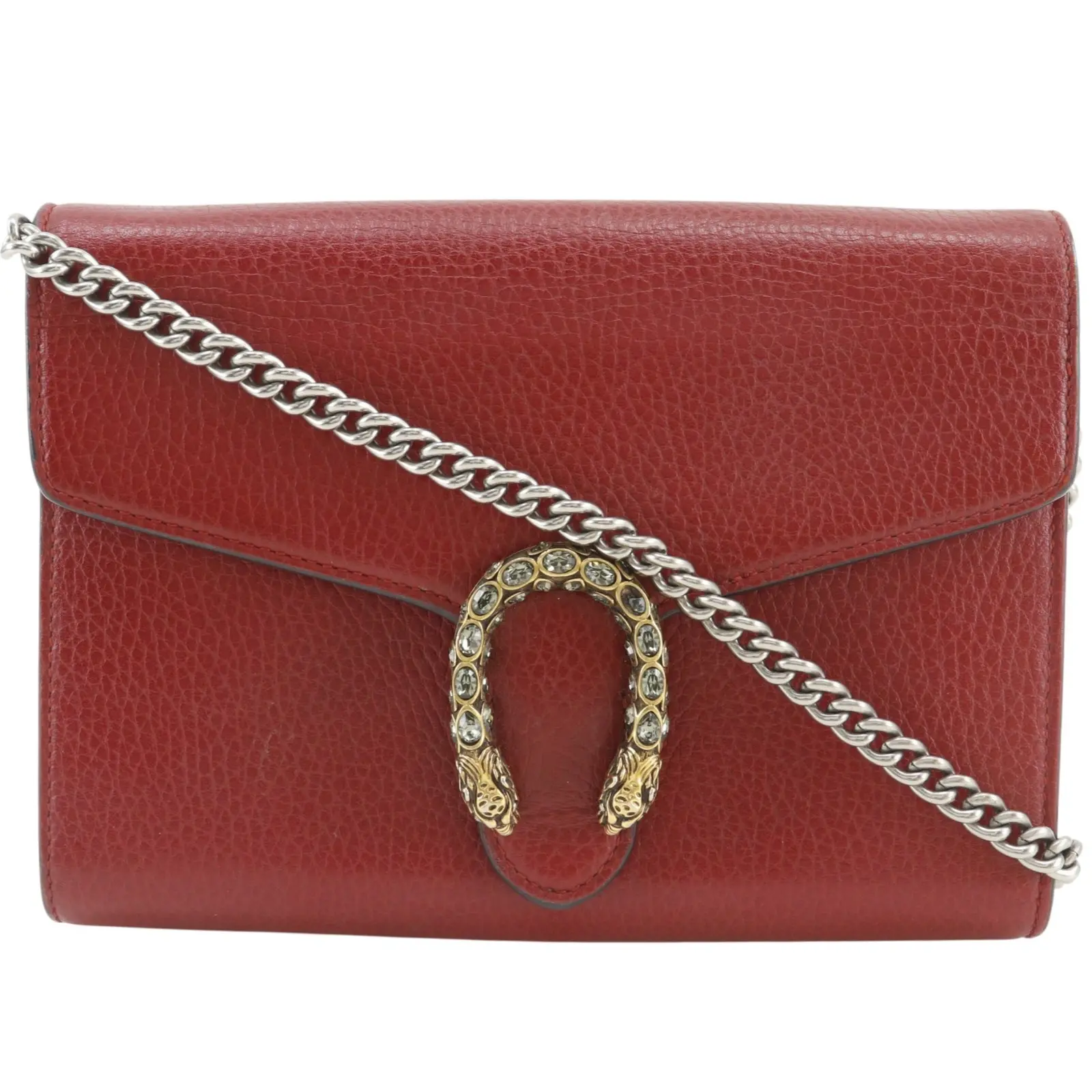 Pre-owned GUCCI Calfskin Small Leather Goods Dionysus Calf Chain Wallet