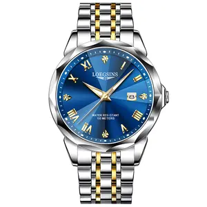 LOEGSINS Men’s Business Automatic Watch – Stylish Analog Steel Case with Butterfly Clasp, Water-Resistant, Luminous Dial, Date Display, Casual Style