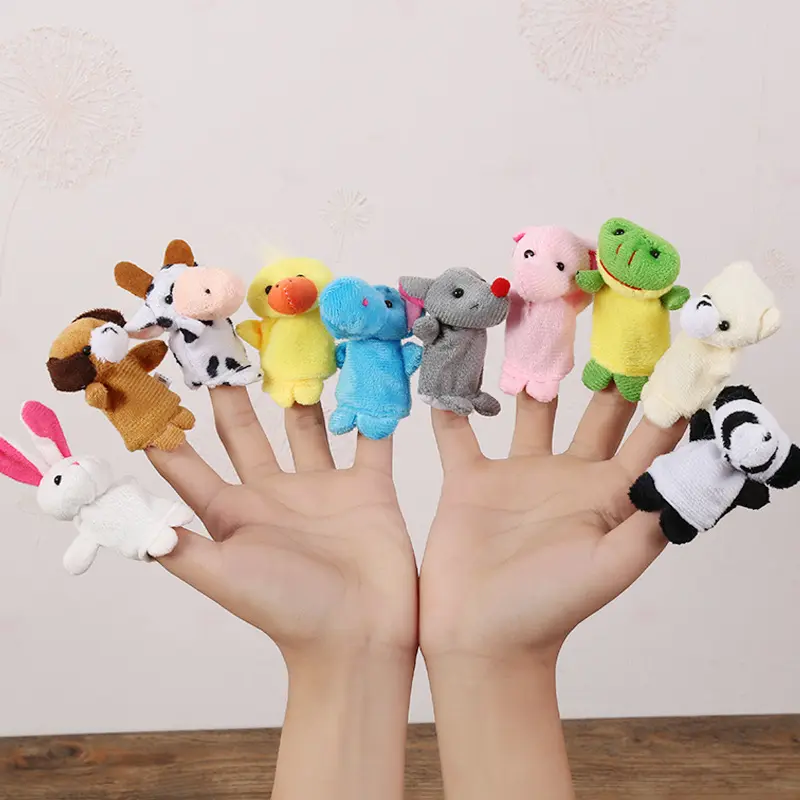 Cartoon Hand Puppets & Finger Puppets, Soothing Plush Toys for Baby & Toddler Storytelling & Early Education