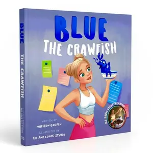 Blue The Crawfish Book Children's Literature Southern Culture TikTok Live Children's Book Featuring Unique Crawfish Story written by adison Golden imMadison crawfishgirl original crawfish girl
