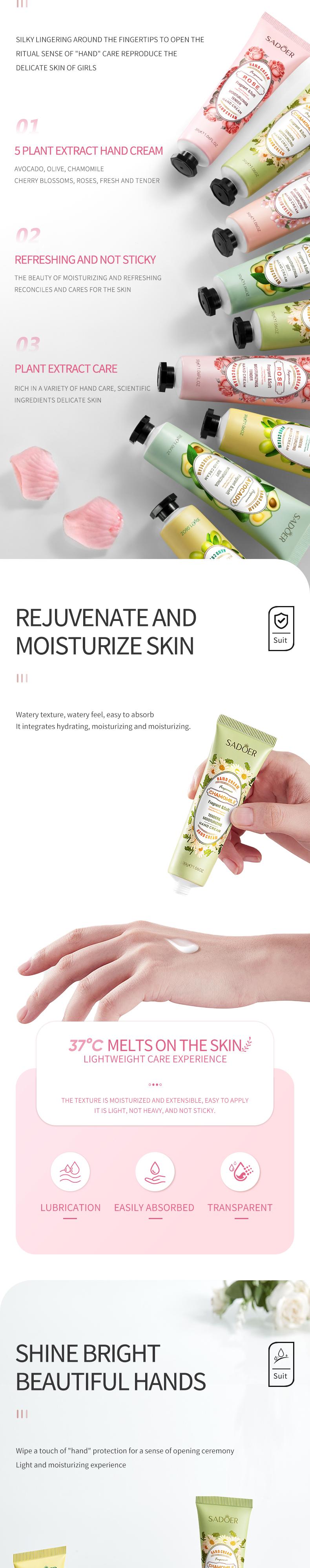 5 Pcs Hand Cream Set | Moisturizing & Nourishing | Plant Extract Hand Lotion for Dry Rough Hands | Non-Greasy & Travel Friendly