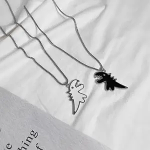 Personalized Hip-Hop Dinosaur Necklaces for Men and Women - Creative Couple Necklaces for Christmas and Party Gifts Pendants Jewelry Charms