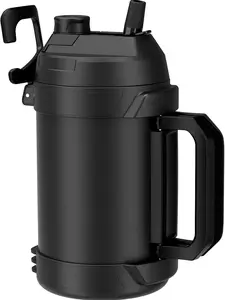 1 Gallon Water Jug, One Gallon Large Triple Wall Insulated Water Bottle With Straw and Spout, Keep Cold 48 Hours,