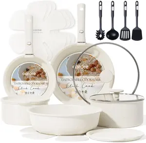 19pcs Pots and Pans Set, Nonstick Cookware Set Detachable Handle, Induction Kitchen Cookware Sets Non Stick with Removable Handle, RV Cookware Set, Oven Safe