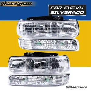 Headlights+Signal Lights Fit For 1999-02 Chevy Silverado 2000-06 Tahoe Suburban