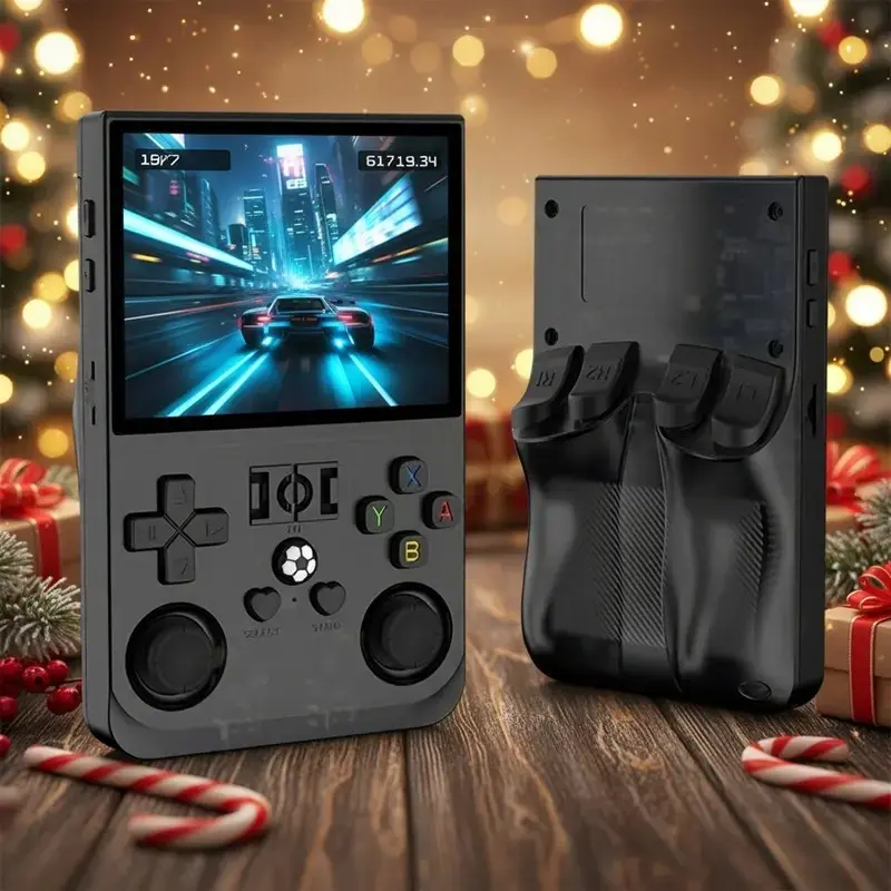 R36max Classic Handheld Game Console with 1800 Games, Supports Two-Player Mode, 4.0 Inch 720*720 IPS Display and WiFi Connectivity