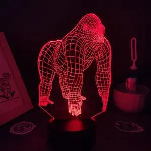 HARAMBE King Kong Killer Gorilla LED Lamp - Touch Sensor 3D Night Light with Color Changing RGB Light for Kids Bedroom Night Light Bedside Decor - Home Improvement Lights & Lighting Novelty Lighting
