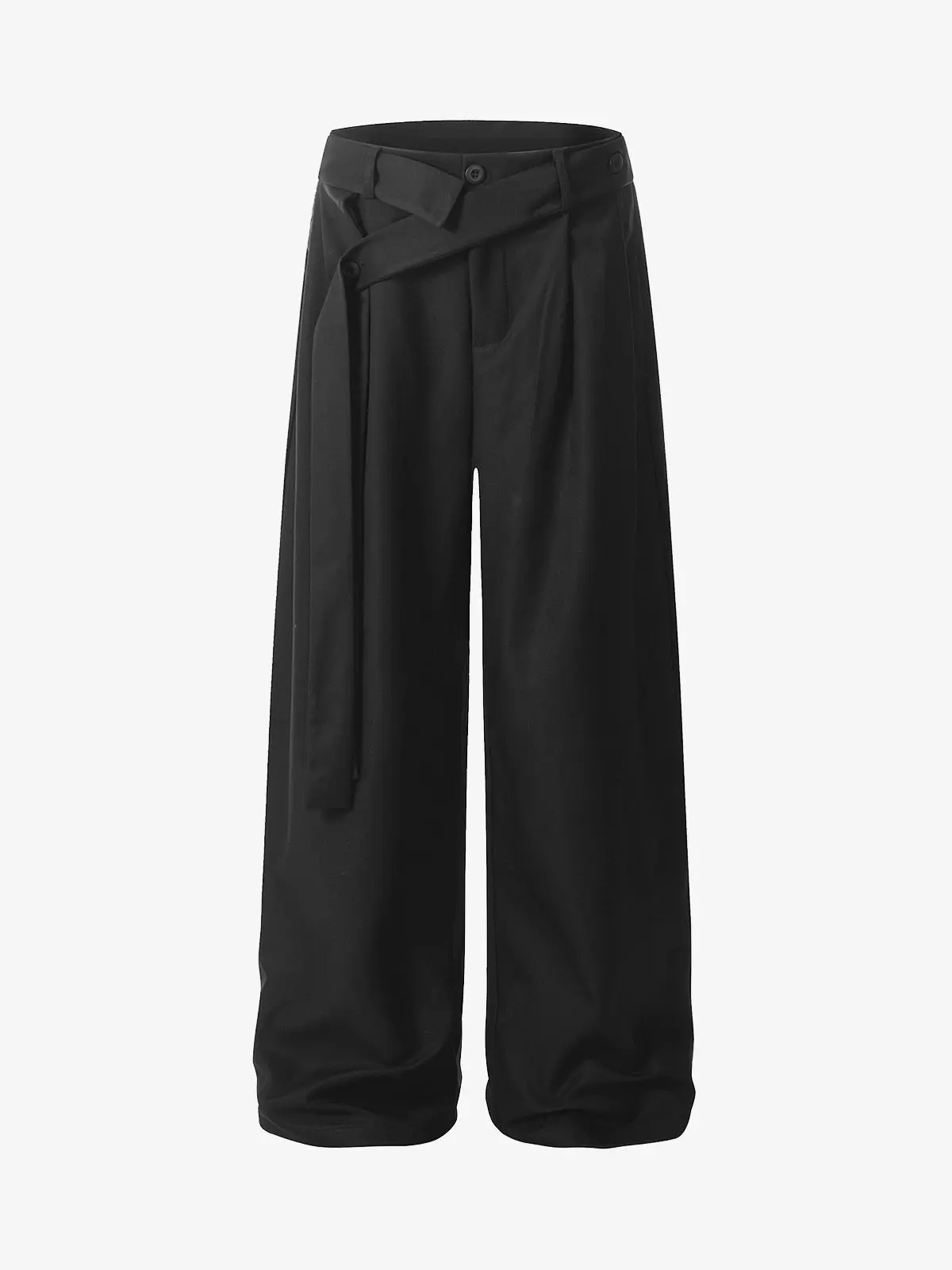 Thesupermade Pleated Belted Wide-Leg Track Pants | Machete Cut Streetwear Trousers Men Spring Fall