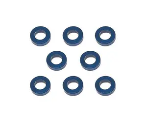 Square R/C M3 Aluminum Ball Stud Washers, 1.5mm Thick (Blue) 8 pcs.