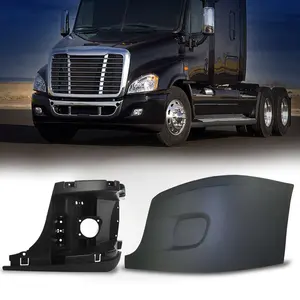 Torque Bumper Cover Replacement with Inner Support Reinforcement (without Fog Light Hole) for 2008-2017 Freightliner Cascadia Semi Trucks Driver Left Side LHD (TR067-L + TR072-L)