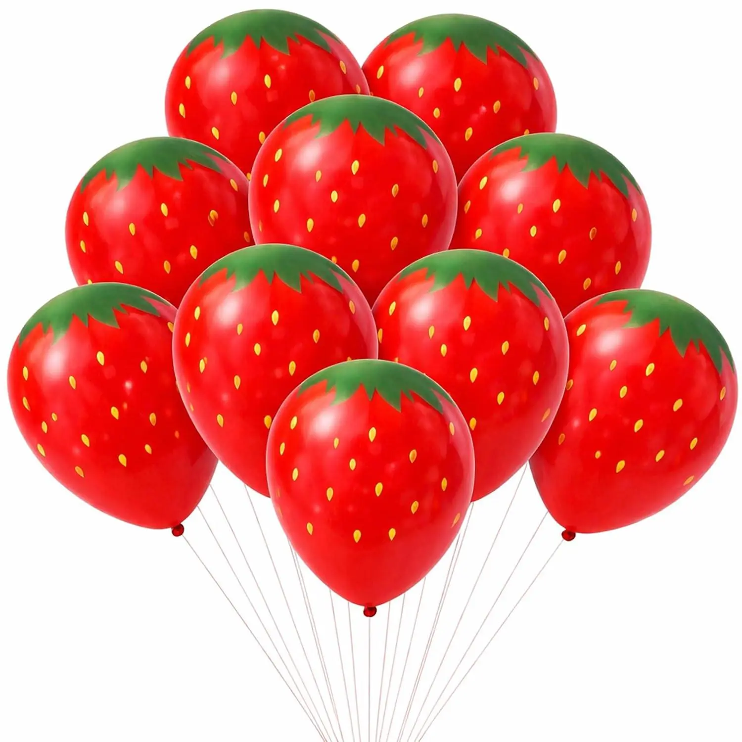 24-Pack Strawberry Balloons, 12-Inch Strawberry Balloon Arch Kit, Strawberry Balloons For Strawberry-Themed Party Decorations, Strawberry Balloon Garland