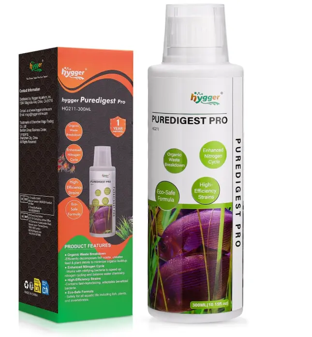 hygger Aquarium Water Bio-Clarifier, Reducing Fish Waste and Cleaning Organic Sludge, Natural Fish Tank Aquarium Leave-in Waste Management Solution for Freshwater and Saltwater Tanks
