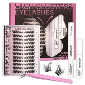 Lahes Fairy Fox C Curl  LashesCluster With Ultra Thin Invisible Band EyelashesBond Seal Remover Waterproof Lashes For GirlMakeup Beginner Friendly  Easy to put on Cosmetic