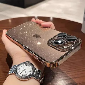Anti-Drop Glitter Phone Case with Lens Protector, Compatible with iPhone 17 Pro Max, 17, 17 Pro, 16 Pro Max, 15, 14, 13, 12, 11