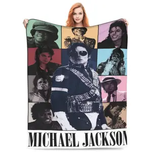 Michael Jackson The Eras Tour Blanket, Soft Flannel Throw Blanket, Retro MJ Collage Blanket for Bedroom Living Room Sofa, Cozy Lightweight Blanket for Fans, Perfect Christmas Birthday Gift for Michael Jackson Lovers