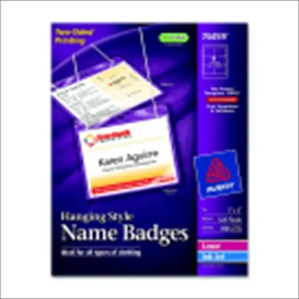 Avery 1085419 Name Badge Kit For Laser Or Inkjet Printers - White, Pack 100