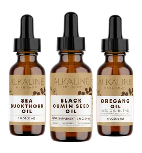 Oil Bundle - Black Seed Oil (Black Cumin Seed Oil), Oregano Oil, and Sea Buckthorn Oil