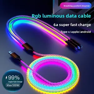 USB Cable, 6A Fast Charging 66W RGB Color Changing, 3 in 1 for iPhone Android Phones, Nylon Braided Switch Slim Hard Shell Case Bundle Premium Pack with Games Portable Mini Speaker with LED Lights HD Smart Watch Music Control AM FM Transistor Radio Wirele