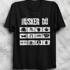 Husker Du Everything Falls Apart Retro Bob Mould Greg Norton Grant Hart T-Shirt[Black,XL]