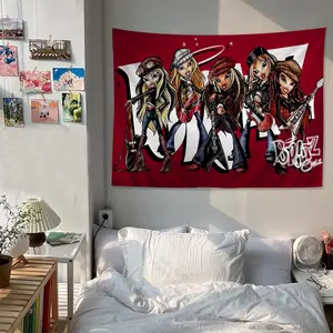 60in x 40in   tapestry  tapestry  B-Bratz Cartoon Colorful Tapestry Wall Hanging Hippie Flower Wall Carpets Dorm Decor Wall Art Decor  poster  home decor banner wall art bedroom