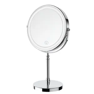 Makeup Mirror, 3000mAh Rechargeable Double-Sided Magnifying Vanity Mirror with 1X/10X, Adjustable Brightness, Gift for Mom, Mothers Day, Women, Wife, Girls, Dorm Room Essential