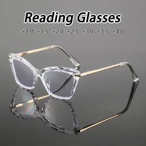 Women's Plastic Cat Eye Vintage Reading Glasses, High-Quality Elegant Cure Casual Unique Simple Trendy Fashion Eyewear