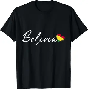 100%cotton Bolivia Outfit for Men & Women Heritage Bolivian Flag T-Shirt