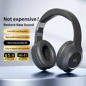 HEAVY BASS-300 Bluetooth headphones Active Noise Cancellation 360° Spatial Surround Bass Headphones Hi-Fi Stereo Foldable Lightweight Headphones Comfortable for Work/Study/Chat/Workout,  traveling gadgets .Audio Black