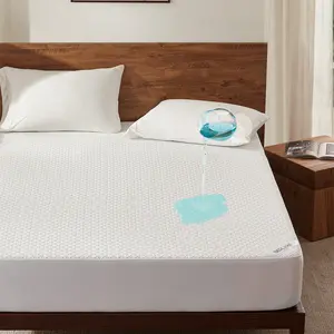 【SummerWins】BEDLORE Breath Easy Grid Waterproof Fitted Sheet – Ultra-soft, breathable deep pocket mattress cover with non-slip elastic. Noiseless, washable, secure fit for hotels, apartments, kids' beds