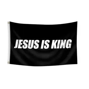 1pc, Jesus Is King Flag Banner, 2*3ft(60*90cm) /3x5ft (90*150cm), 2 Grommets, Single-Sided Printing, for Indoor, Outdoor, Home, Room, Party, Activities, Garden, Wall Decor