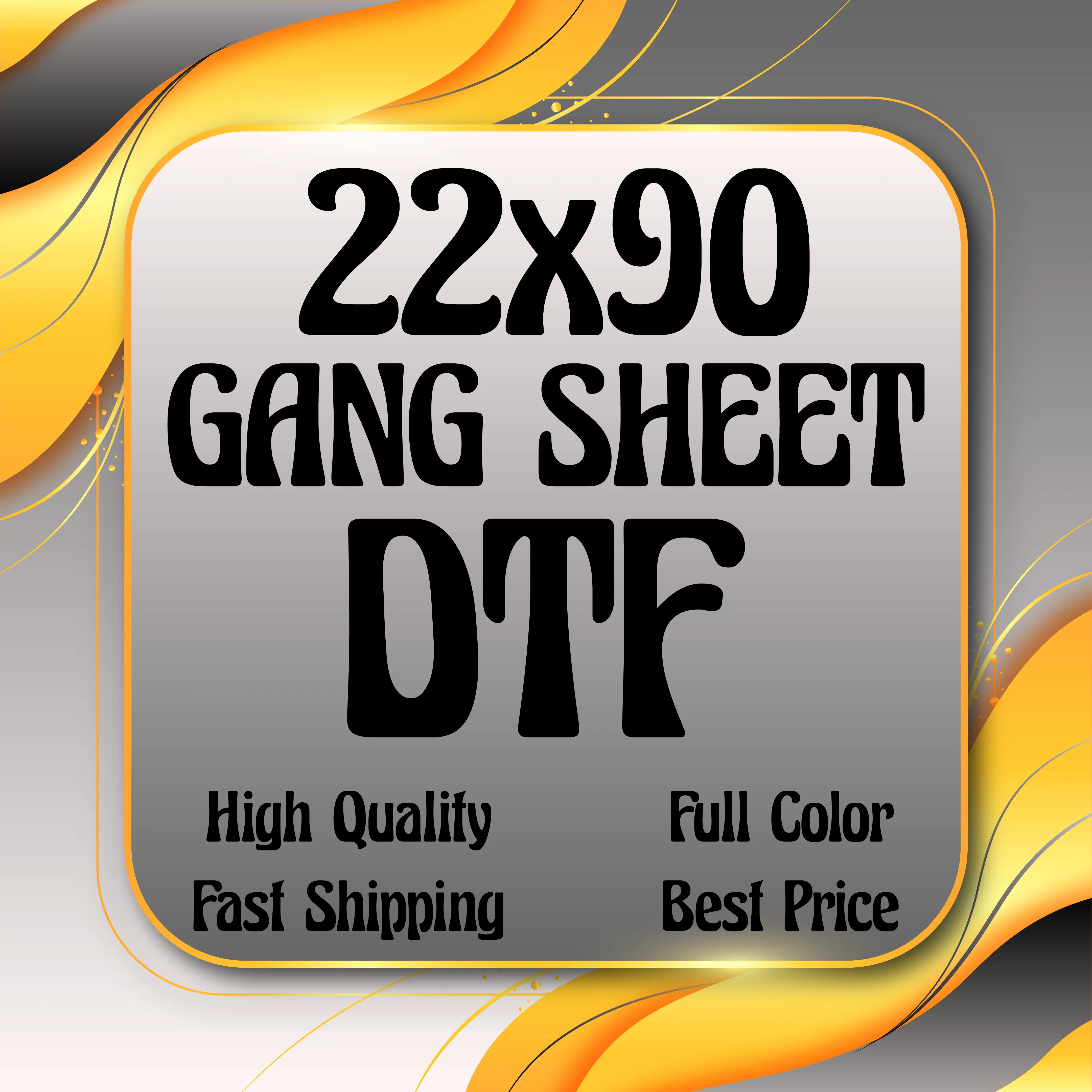 Custom DTF Transfers, DTF Print, DTF Prints, High-Quality Transfer, Full Color Prints, Custom 22x90 Gang Sheet DTF