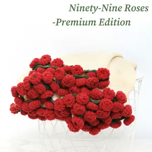 BUYHAPPY Magic Bloom Blanket Bouquet 2-in-1 Handmade Crochet Rose Throw & Floral Decor for Mother's Day Birthdays Anniversary Gifts Valentine Presents for Girls