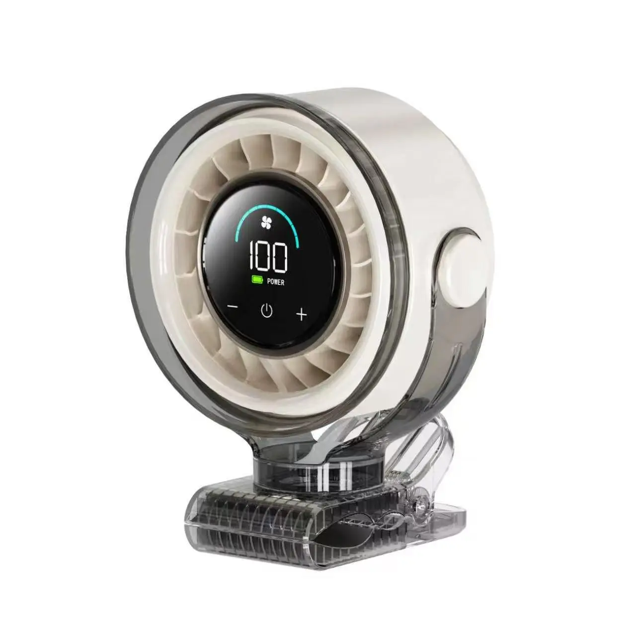 Coolhill Rechargeable Portable Clip-on Fan Desk Fan Low Noise USB Rechargable 100 Speed Adjustable Touch Control Digital Display Quiet Wireless Fan Portable For Car Office Travel Makeup Gift