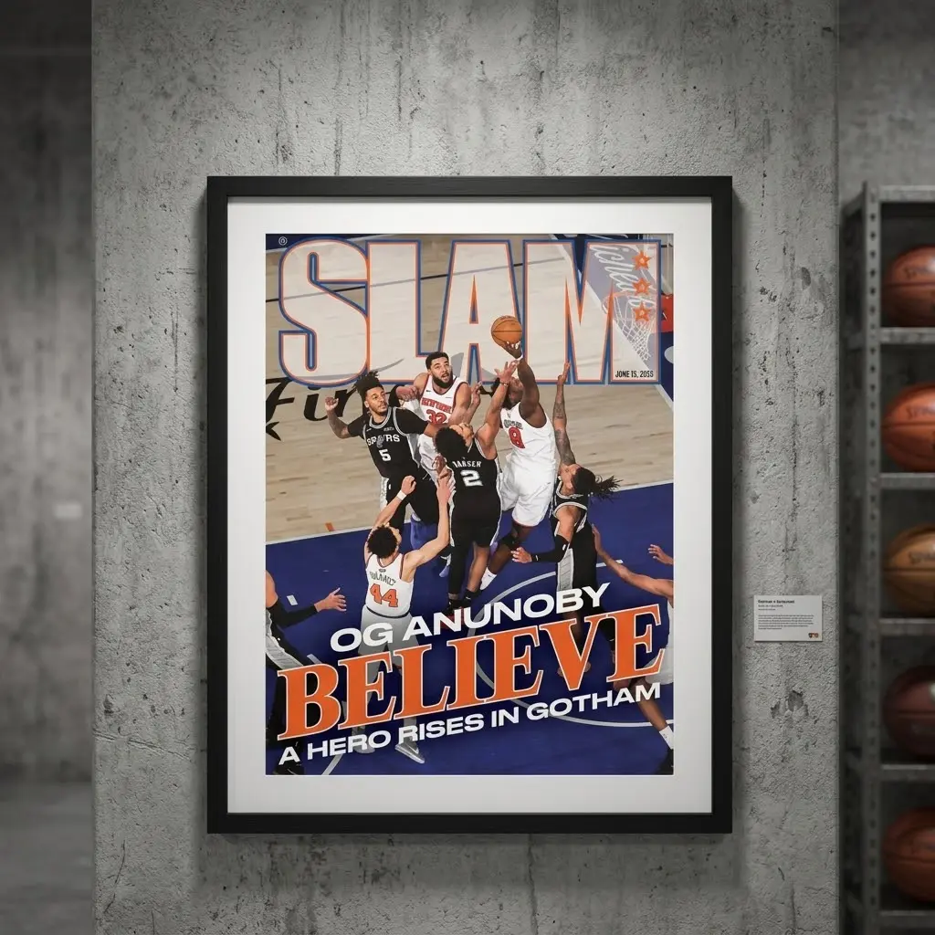 NY Knicks OG Anunoby Slam Magazine Cover Poster – Believe NBA Finals Print