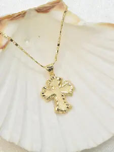 1 Copper Alloy Gothic Style Cross Pendant Necklace, Dainty Cross Necklace, Vintage Streetwear for Men and Women, Ideal Gift for Halloween and Easter Celebrations